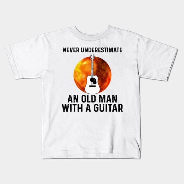 An Old Man With A Guitar Kids T-Shirt by caidcmytvroi